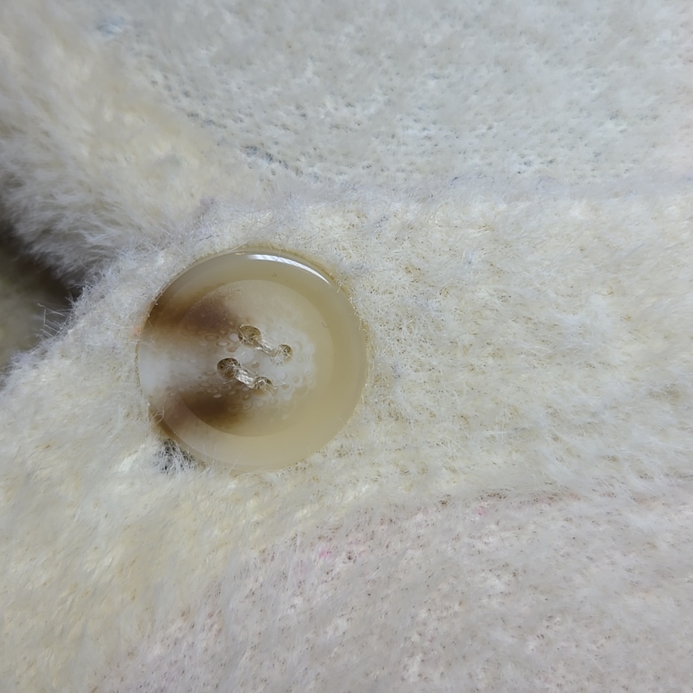 Lush Cropped Viscose Fuzzy Button Front Colorful … - image 3